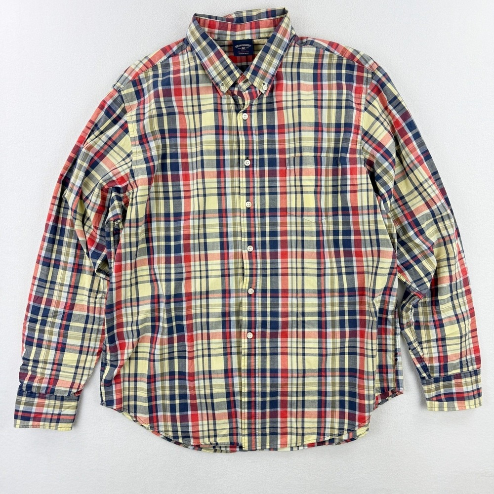BILLS KHAKIS Shirt Xl Plaid Button Down Long Sleeve‎ Blue Red White Mens